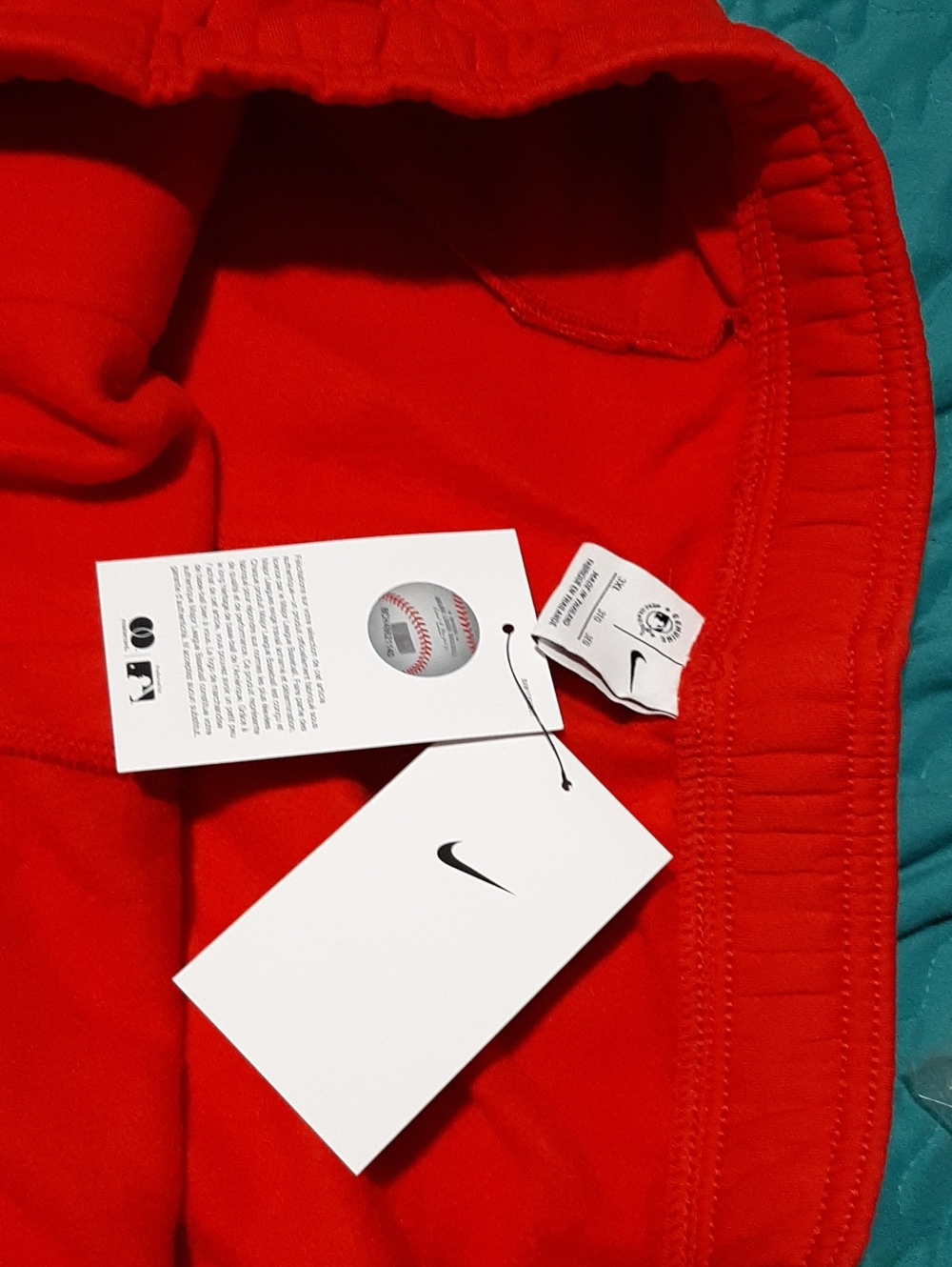 Nike Men's Red Athletic Shorts with White Drawstring - Picture 5 of 6